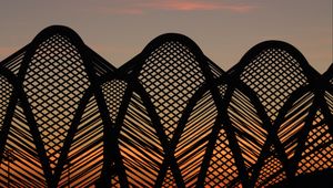 Preview wallpaper construction, mesh, architecture, silhouette, sunset, dark