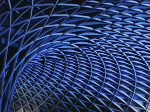 Preview wallpaper construction, metal, architecture, blue