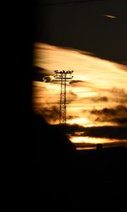 Preview wallpaper construction, sunset, sky, black