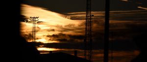 Preview wallpaper construction, sunset, sky, black
