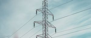 Preview wallpaper construction, wires, grass, sky