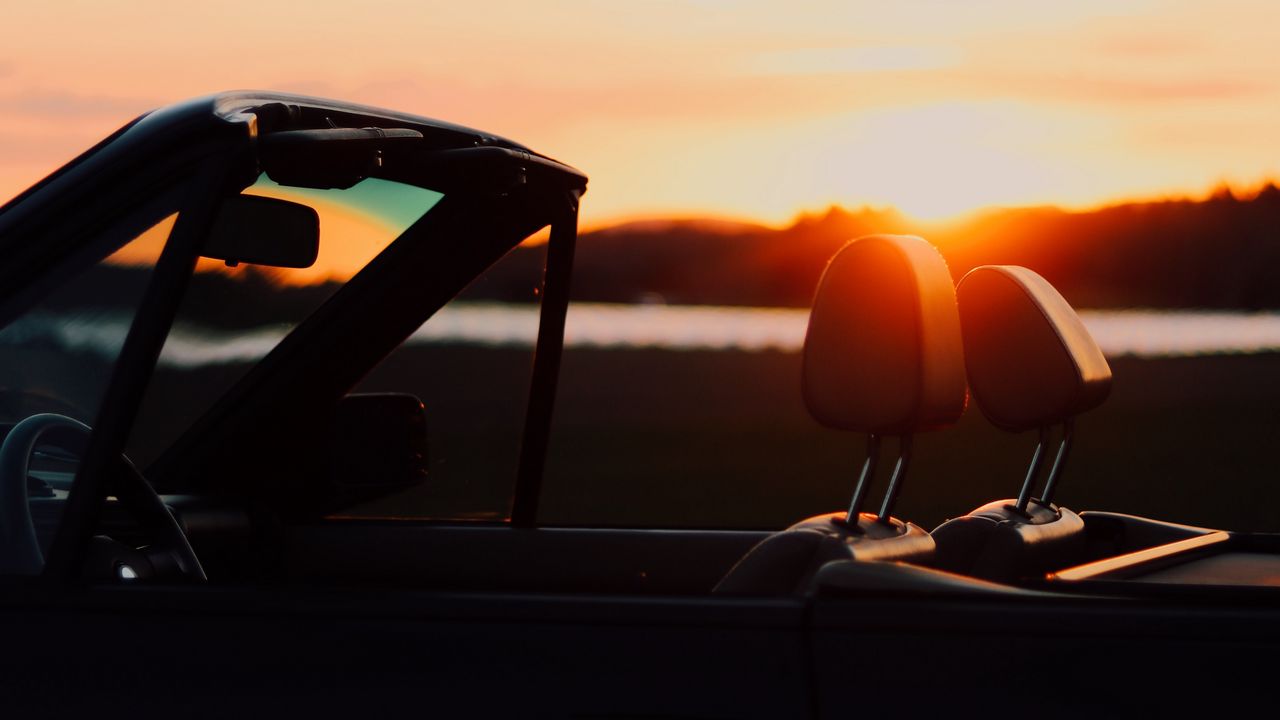 Wallpaper convertible, sunset, car