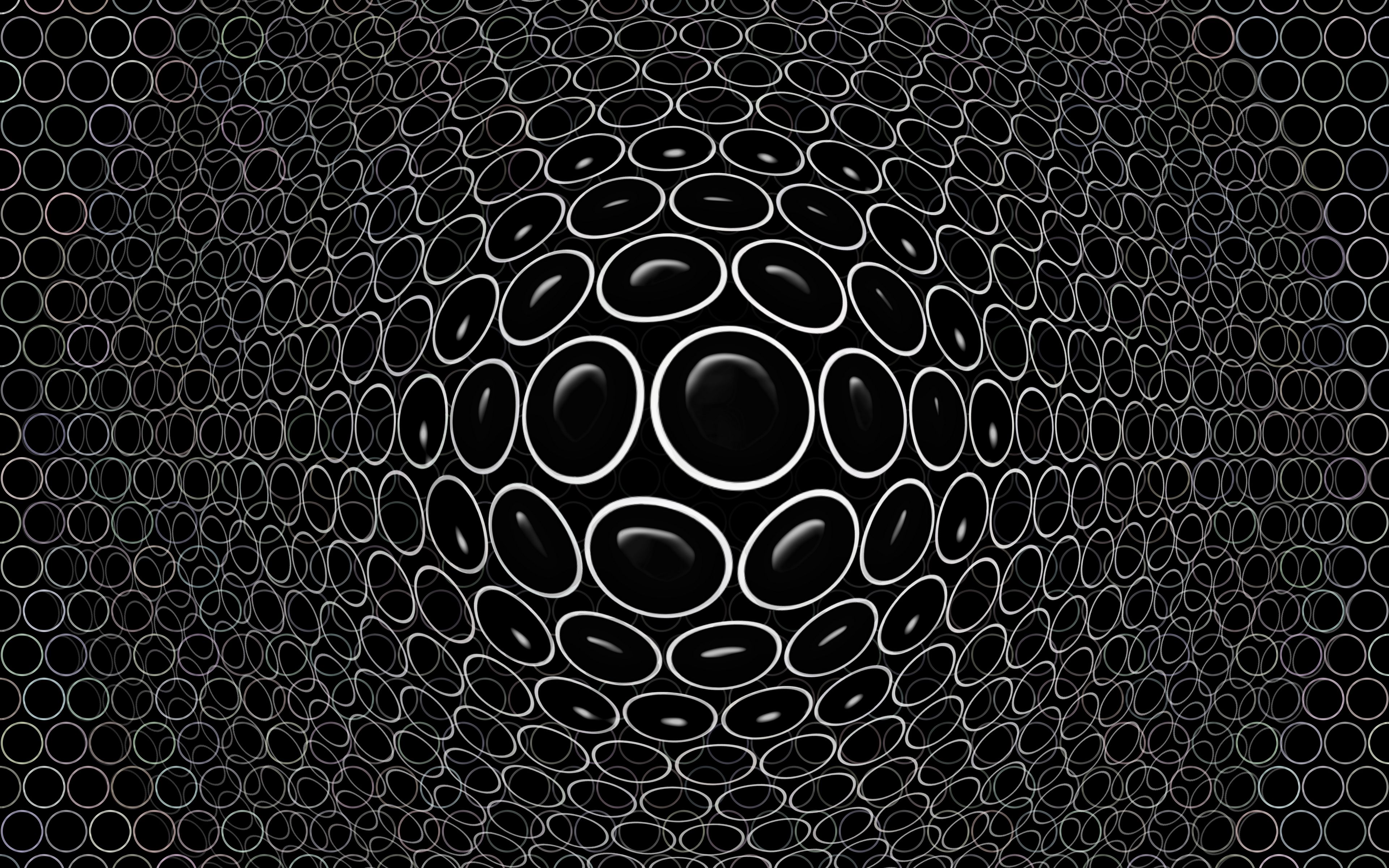 Download wallpaper 3840x2400 convex, embossed, realistic, 3d, circles,  black 4k ultra hd 16:10 hd background