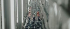 Preview wallpaper conveyor, bottles, tunnel, light