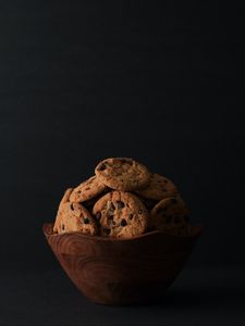 Preview wallpaper cookies, chocolate, pastries, bowl