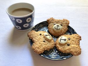 Preview wallpaper cookies, dessert, cute, tea, cup