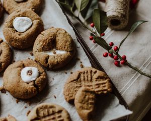 Preview wallpaper cookies, dessert, pastries, branch, berries