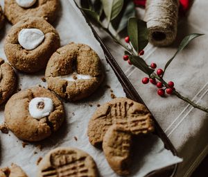 Preview wallpaper cookies, dessert, pastries, branch, berries