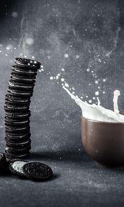 Preview wallpaper cookies, mug, milk, splash