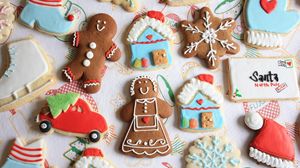 Preview wallpaper cookies, new year, christmas, batch, figures, patterns, cloth