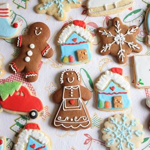 Preview wallpaper cookies, new year, christmas, batch, figures, patterns, cloth