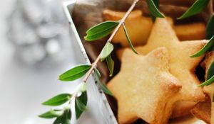 Preview wallpaper cookies, stars, branch, pastries, dessert