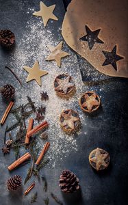 Preview wallpaper cookies, stars, cinnamon, cones, aesthetics