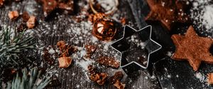 Preview wallpaper cookies, stars, decoration, holiday, new year, christmas