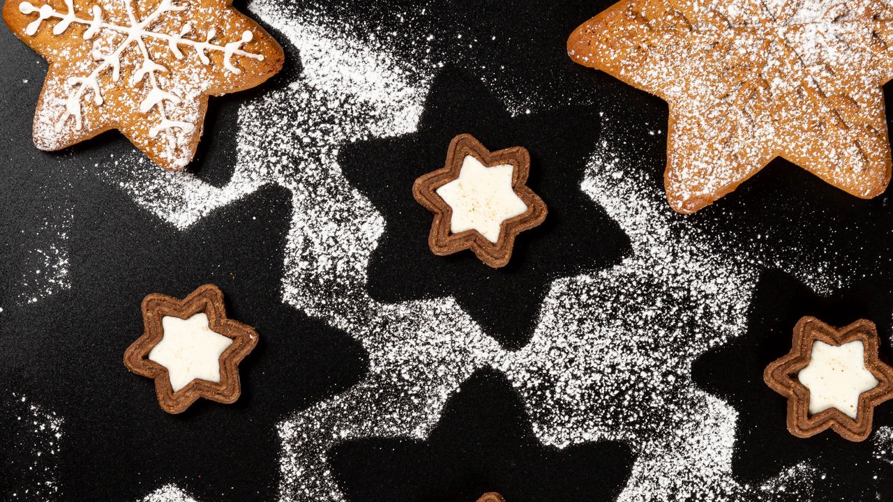 Wallpaper cookies, stars, dessert, cooking, holidays