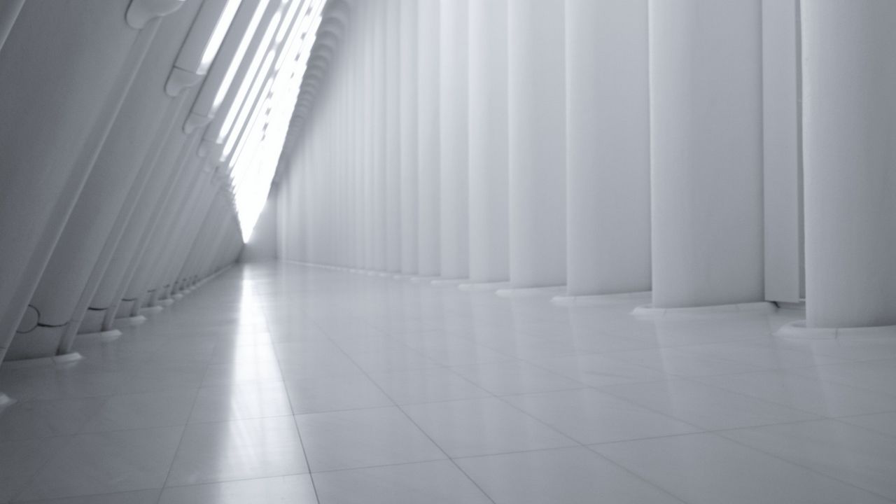 Wallpaper corridor, building, architecture, white, modern