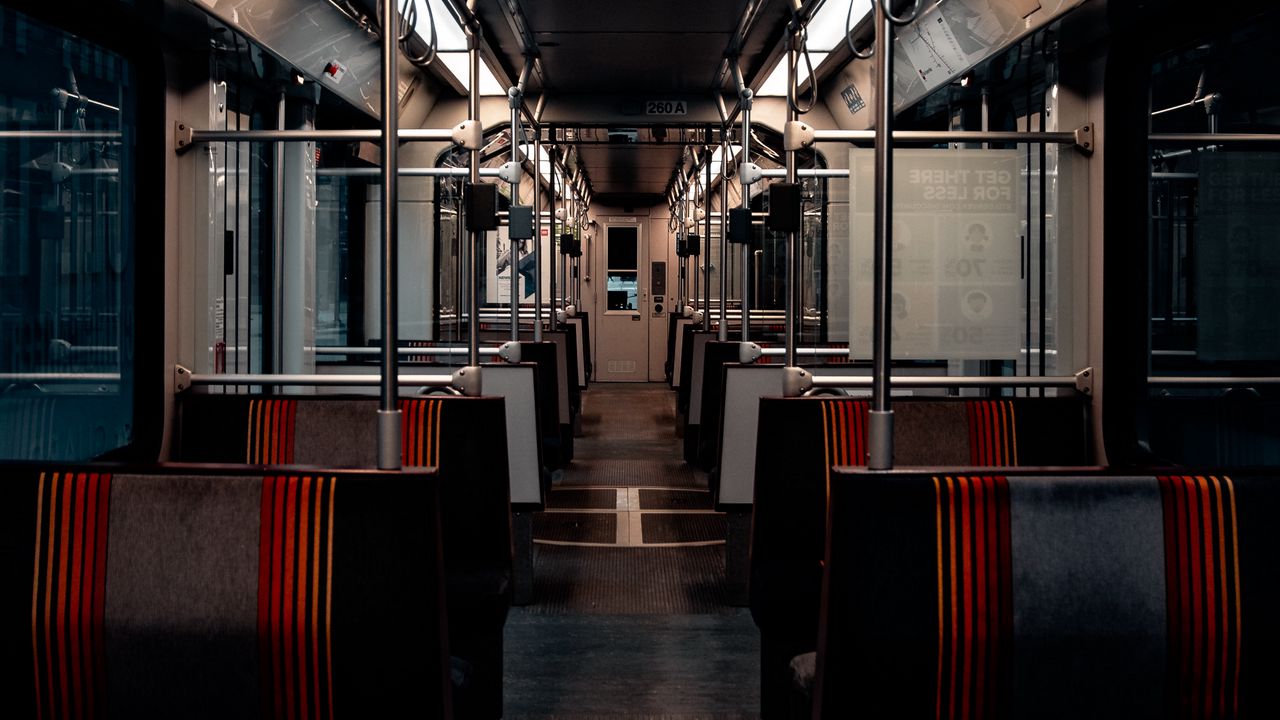 Wallpaper corridor, carriage, seats, subway
