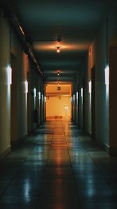 Preview wallpaper corridor, dark, building, lighting