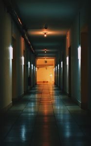 Preview wallpaper corridor, dark, building, lighting