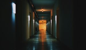 Preview wallpaper corridor, dark, building, lighting
