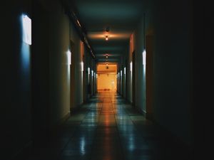 Preview wallpaper corridor, dark, building, lighting