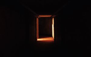 Preview wallpaper corridor, dark, door, light, darkness