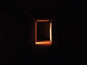 Preview wallpaper corridor, dark, door, light, darkness