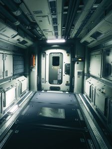 Preview wallpaper corridor, door, station, space station