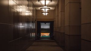 Preview wallpaper corridor, interior, chandeliers, light, design