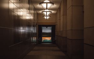 Preview wallpaper corridor, interior, chandeliers, light, design