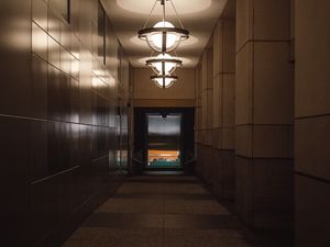 Preview wallpaper corridor, interior, chandeliers, light, design