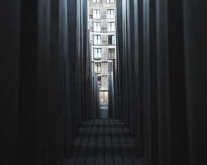 Preview wallpaper corridor, passage, architecture, building, pillars