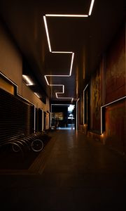 Preview wallpaper corridor, passage, building, lighting, backlight