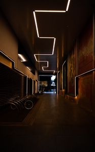 Preview wallpaper corridor, passage, building, lighting, backlight