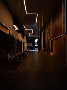 Preview wallpaper corridor, passage, building, lighting, backlight