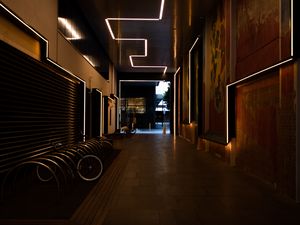 Preview wallpaper corridor, passage, building, lighting, backlight