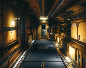 Preview wallpaper corridor, premise, modular environment, sci-fi