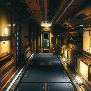 Preview wallpaper corridor, premise, modular environment, sci-fi