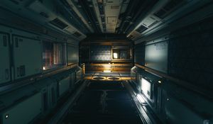 Preview wallpaper corridor, premise, modular environment, sci-fi, space