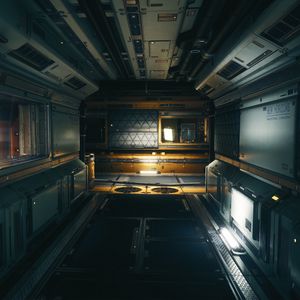 Preview wallpaper corridor, premise, modular environment, sci-fi, space