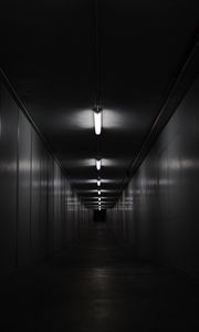 Preview wallpaper corridor, room, black and white, walls, lighting