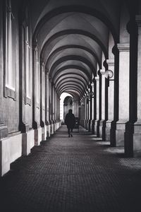 Preview wallpaper corridor, silhouette, architecture, building, columns, arches