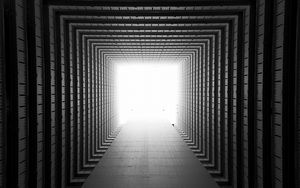 Preview wallpaper corridor, symmetry, geometry, architecture, light, perspective