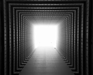 Preview wallpaper corridor, symmetry, geometry, architecture, light, perspective