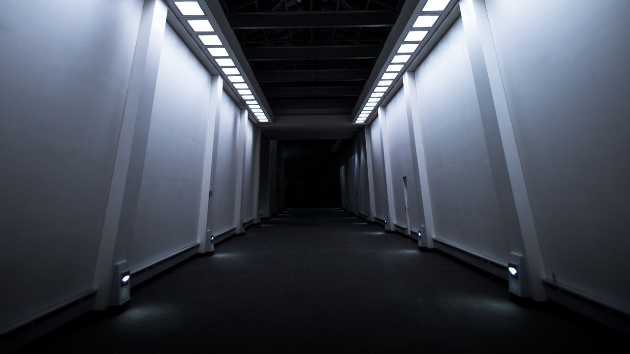 Wallpaper corridor, tunnel, backlight, light, building