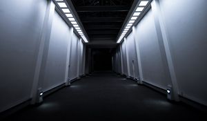 Preview wallpaper corridor, tunnel, backlight, light, building