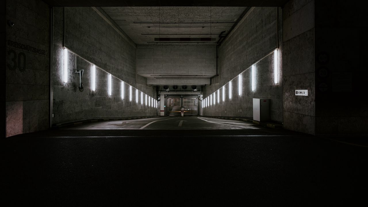 Wallpaper corridor, tunnel, dark, bunker, underground