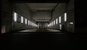 Preview wallpaper corridor, tunnel, dark, bunker, underground