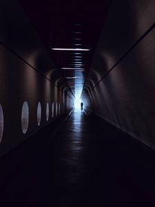 Preview wallpaper corridor, tunnel, dark, silhouette, light