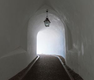 Preview wallpaper corridor, tunnel, light, turn, architecture